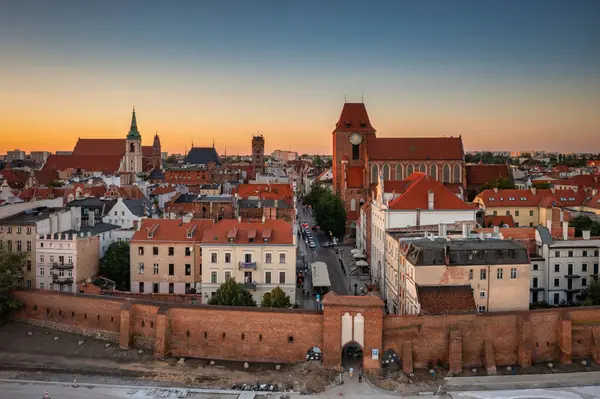 Arquitetura Cidade Velha Torun Pôr Sol Polônia — Fotografia de Stock