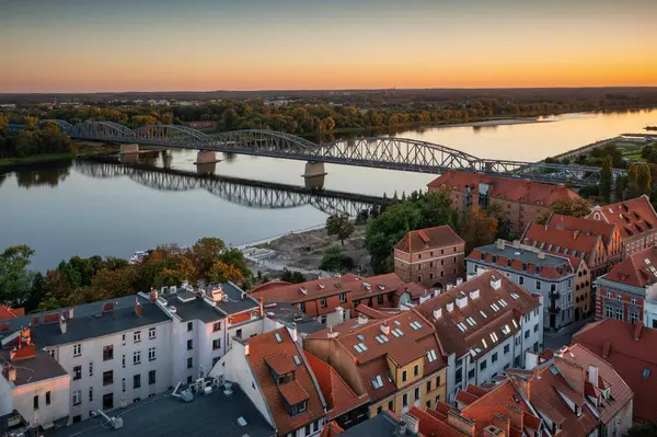 Arkitektur Den Gamla Staden Torun Vid Solnedgången Polen — Stockfoto