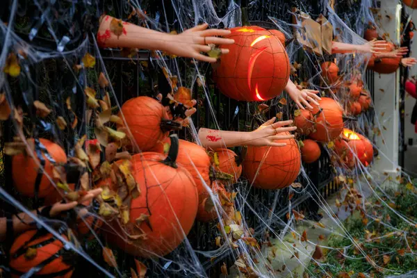 Decoraciones Halloween Aterradoras Cerca Polonia — Foto de Stock