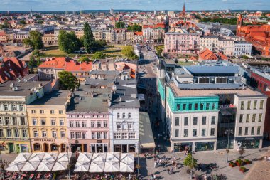 Bydgoszcz, Polonya - 3 Haziran 2023: Bydgoszcz şehir merkezinin mimarisi.