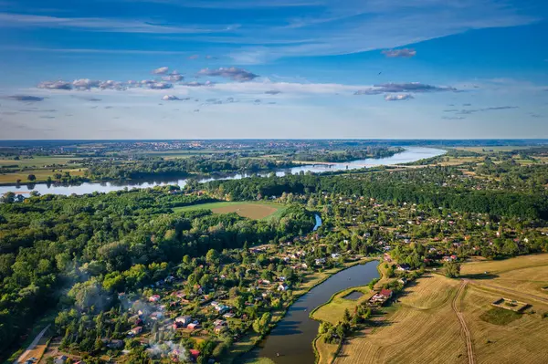 Landskap Vid Floden Wisla Nära Chelmno Sommaren Polen — Stockfoto