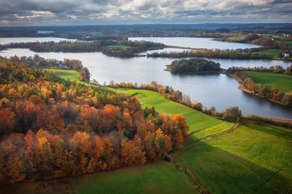Autumnal Landscape Kashubian Lakes Forests Poland — Stock Photo, Image