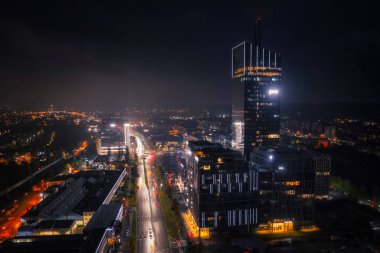 Gdansk, Polonya - 29 Ekim 2023: Olivia Star gökdelenli Gdansk havacılık şehri, Polonya.