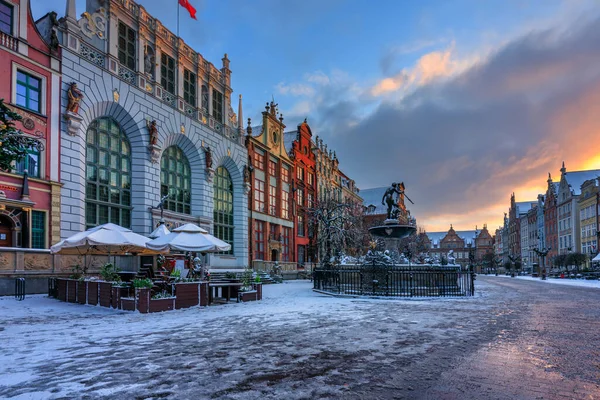 Gdansk Pologne Novembre 2023 Lever Soleil Dans Centre Historique Gdansk — Photo