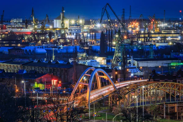 Shipyard Areas Gdansk Dawn Poland — Stock Photo, Image