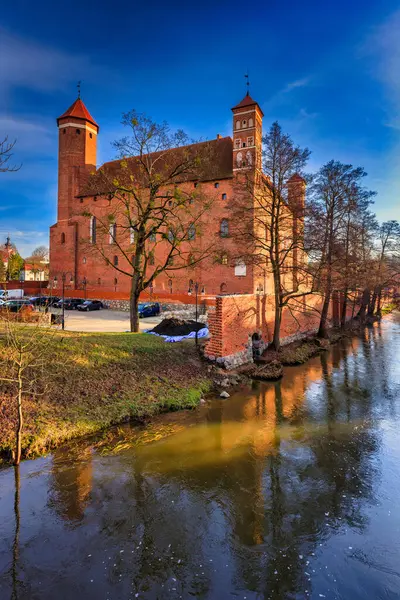 Όμορφη Teutonic Κάστρο Στο Lidzbark Warminski Πριν Από Ηλιοβασίλεμα Πολωνία Royalty Free Εικόνες Αρχείου