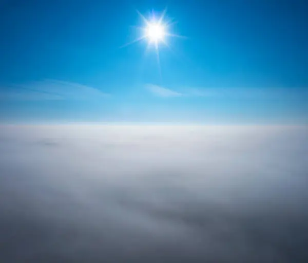 Amazing Aerial Landscape Fog Poland Stock Photo