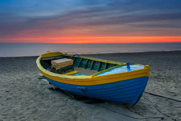 Beautiful Sunrise Beach Baltic Sea Sopot Poland 스톡 사진
