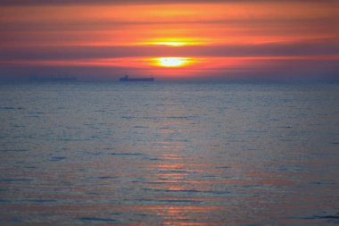 Beautiful sunrise on the beach of Baltic Sea in Sopot, Poland