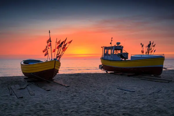 Beautiful Sunrise Beach Baltic Sea Sopot Poland — Stock Photo, Image