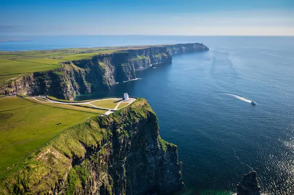Flyglandskap Med Cliffs Moher Grevskapet Clare Irland Stockbild