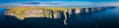 Aerial landscape with the Cliffs of Moher in County Clare, Ireland clipart
