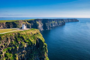 Aerial landscape with the Cliffs of Moher in County Clare, Ireland. clipart