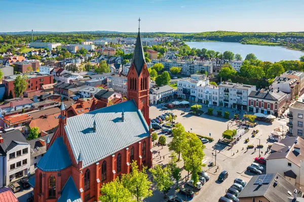 stock image Kartuzy, Poland - Mayl 12, 2024: City center of Kartuzy in the Kashubian Lake District, Pomerania. Poland