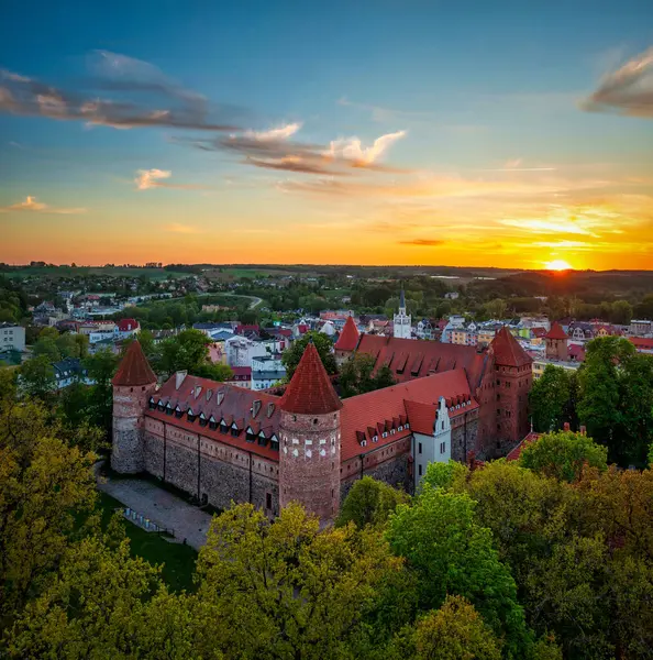 stock image Beautiful Teutonic Castle in Bytow at sunset, Poland