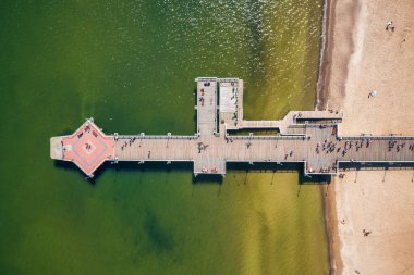 Baltic Sea pier in Gdansk Brzezno at summer, Poland clipart