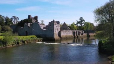 Adare Kalesi 'nin yazın harabeleri, Co. Limerick. İrlanda