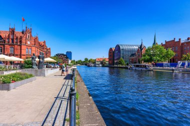 Bydgoszcz, Polonya - 20 Temmuz 2024: Bydgoszcz şehir merkezinin mimarisi.