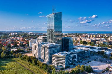 Gdansk, Poland - August 10, 2024: Olivia Star skyscraper in Gdansk, Poland. Olivia Star at 156 meters is the highest building at Baltic Sea of Poland. clipart