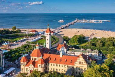 Baltık Denizi, Polonya 'da Sopot' un güzel yaz manzarası.