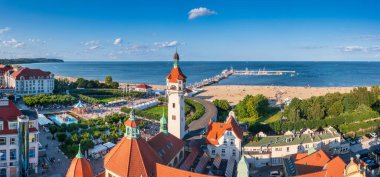 Sopot 'un güzel mimarisi Baltık Denizi, Polonya.