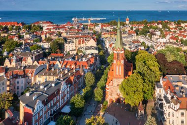 Sopot 'un güzel mimarisi Baltık Denizi, Polonya.