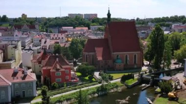 Bydgoszcz, Polonya - 20 Temmuz 2024: Bydgoszcz şehir merkezinin mimarisi.