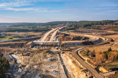 Pomerania 'daki Tricity Metropolitan çevre yolunun inşaatı. Polonya