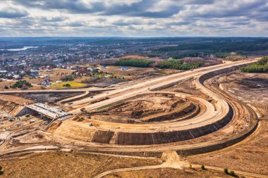 Pomerania 'daki Tricity Metropolitan çevre yolunun inşaatı. Polonya