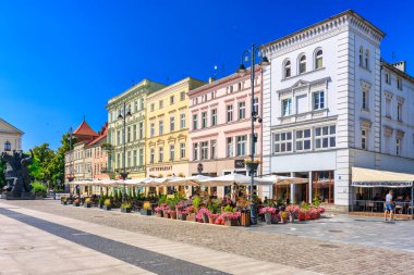 Bydgoszcz, Polonya - 20 Temmuz 2024: Bydgoszcz şehir merkezinin mimarisi.