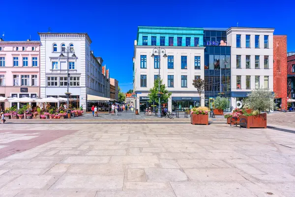 Bydgoszcz, Polonya - 20 Temmuz 2024: Bydgoszcz şehir merkezinin mimarisi.
