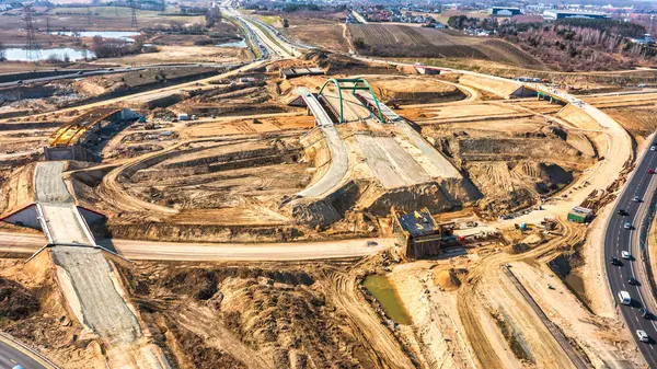 Pomerania 'daki Tricity Metropolitan çevre yolunun inşaatı. Polonya