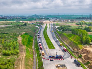 Pomerania 'daki Tricity Metropolitan çevre yolunun inşaatı. Polonya