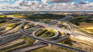 Pomerania 'daki Tricity Metropolitan çevre yolunun inşaatı. Polonya
