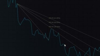 Stock exchange market graph analysis background. Currency and stock market fluctuations on the display monitor.