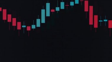 Stock Exchange, Candles Graph. Currency and stock market fluctuations on the display monitor.