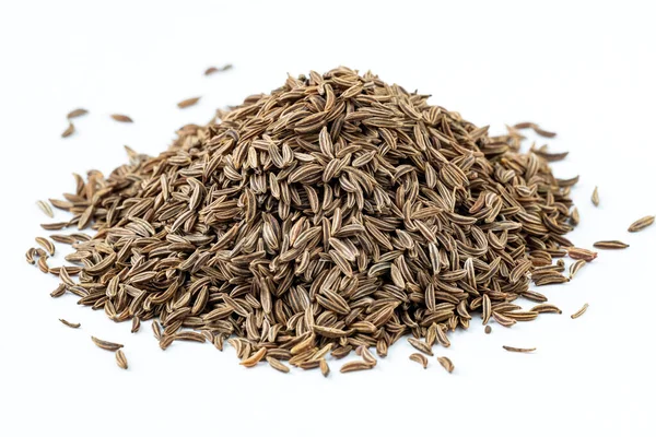 Cumin Seeds Pile Cumin Seeds Caraway Isolated White Background — Stock Photo, Image