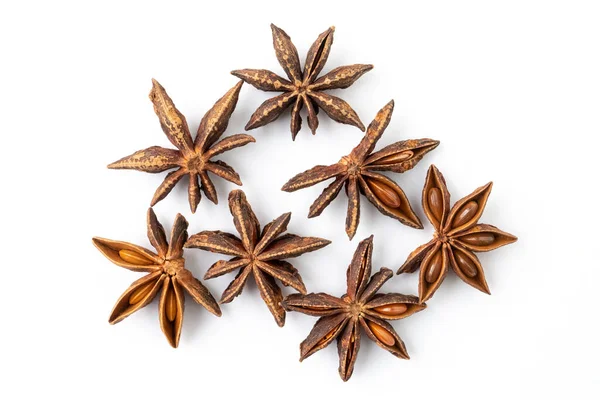 Dried Star Anise Spice Isolated White Background — Stock Photo, Image
