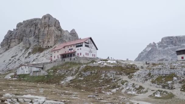 Panoramisch Uitzicht Beroemde Toppen Van Dolomieten Nationaal Park Tre Cime — Stockvideo