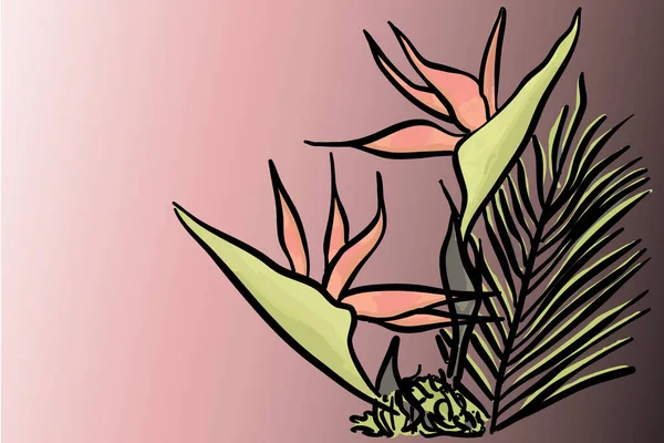 Schöner Blumenstrauß Auf Dunklem Hintergrund — Stockvektor
