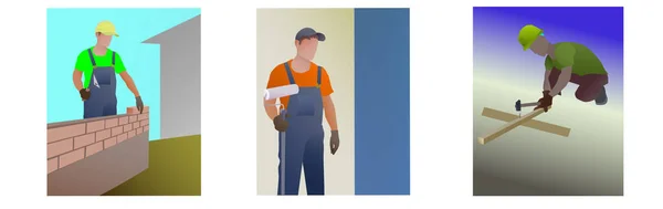 建設現場の労働者の肖像画です — ストック写真