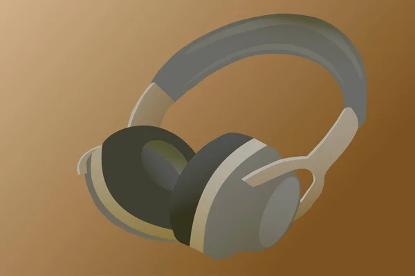 Навушники Ізольовані Коричневому Фоні — стоковий вектор