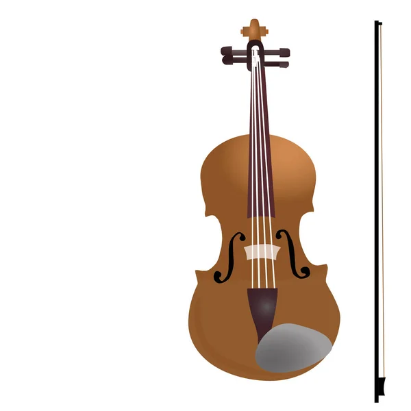 Violino Isolado Branco —  Vetores de Stock