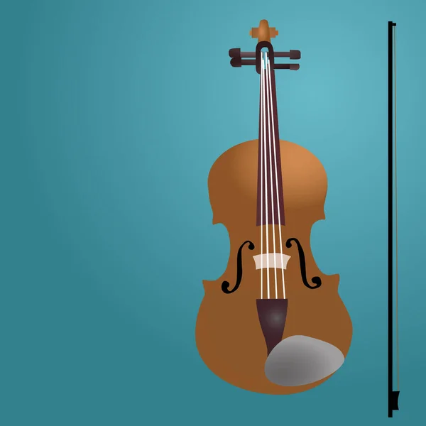 Geige Isoliert Auf Blauem Grund — Stockvektor