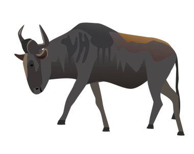 Beyaz üzerinde bir antilop betimlemesi