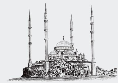   Güneşli bir günde çok eski bir cami