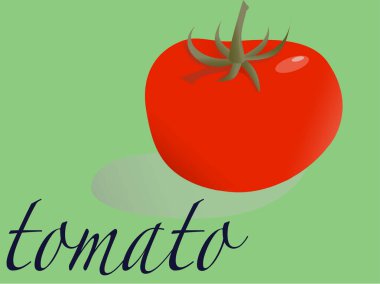 Yeşil arka planda bir domates