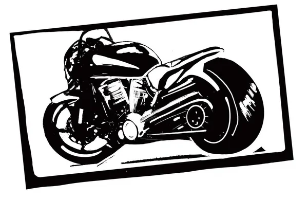 Sylwetka Motocykla Zdjęciu — Zdjęcie stockowe