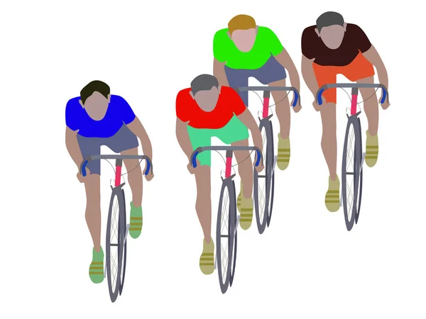 Güneşli Bir Günde Bisiklet Yarışmaları — Stok Vektör