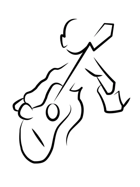 白色吉他的图解 — 图库矢量图片